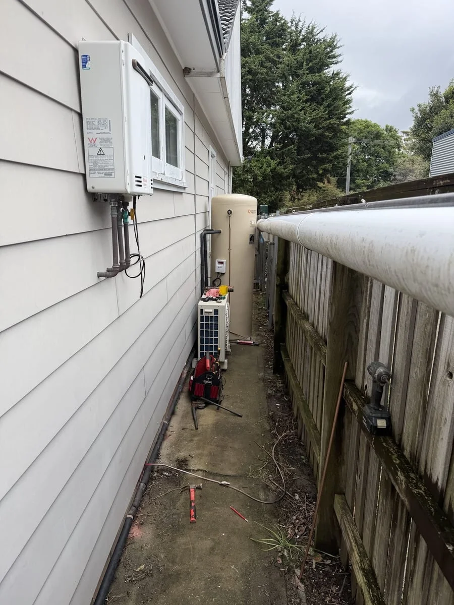 Old Rinnai Infinity gas hot water system before replacement in Dee Why
