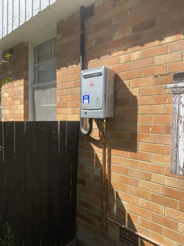 Gas continuous flow hot water system installed on the Northern Beaches