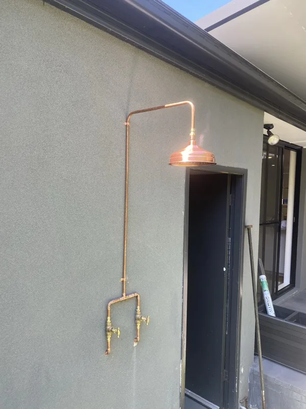 Outdoor shower installation on the Northern Beaches